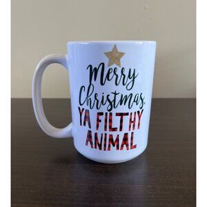 Merry Christmas Ya Filthy Animal Home Alone White Ceramic Mug Cup Handle